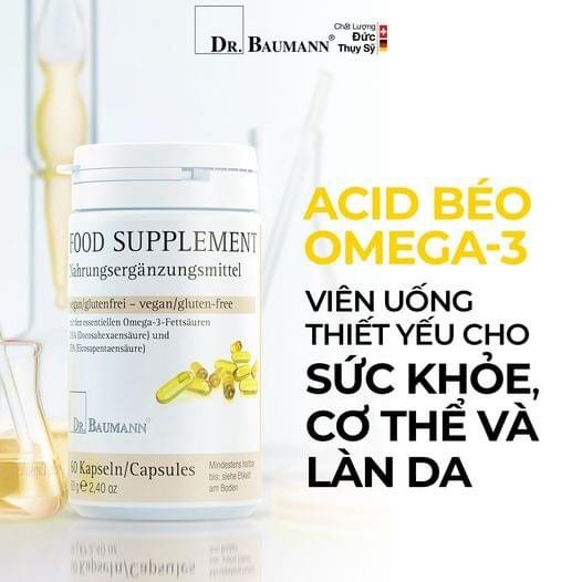 Viên Uống Bổ Sung Omega3 FOOD SUPPLEMENT OMEGA-3 60 Viên [DR.BAUMANN]
