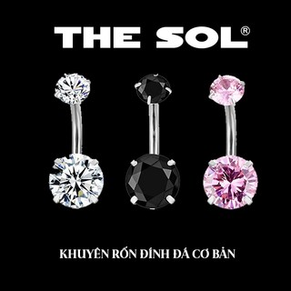 [1 CHIẾC] Khuyên Rốn [XỎ] Thép Không Gỉ Unisex Đính Đá Tròn thesolvn