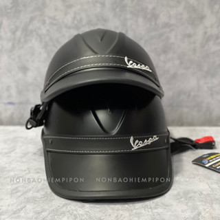 Mũ bảo hiểm Lưỡi Trai Đai Da Đen nhám cho nam nữ,nón bảo hiểm thời trang nửa đầu có khoét sau buộc tóc cho nữ