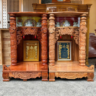 [Mẫu Mới Rẻ Nhất Thị Trường] Ngang 80cm Bàn Thờ Thần Tài Ông Địa Gỗ Xoan Tự Nhiên