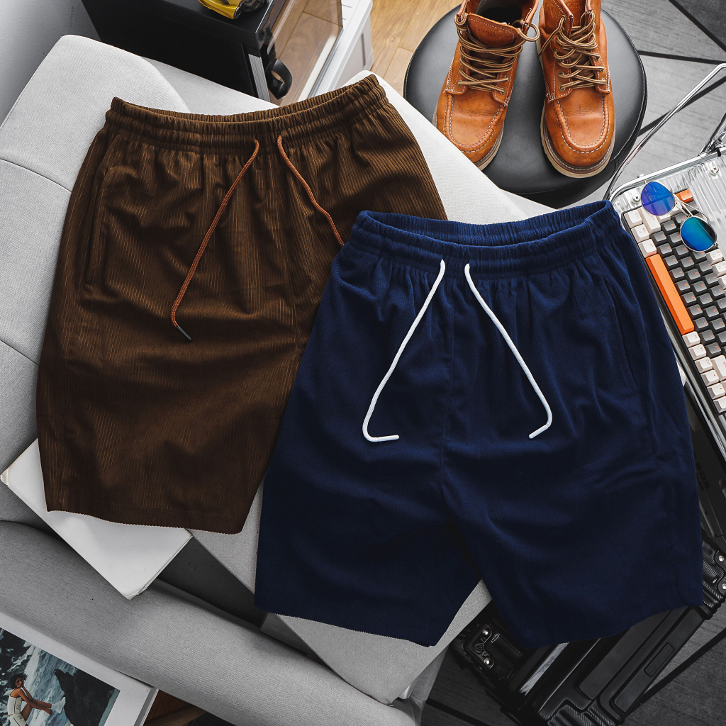 Big Men - Quần short thun nam vải nhung tăm form big size 85-130kg