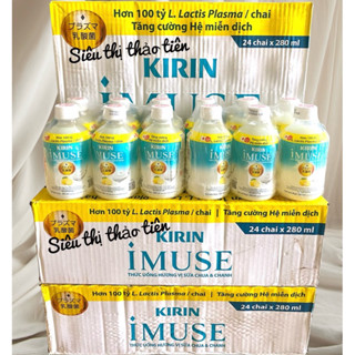 Thùng 24 chai nước uống Kirin Imuse vị sữa chua và chanh  280ml