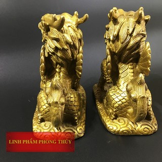 Cặp kỳ lân đồng nguyên chất cỡ Trung