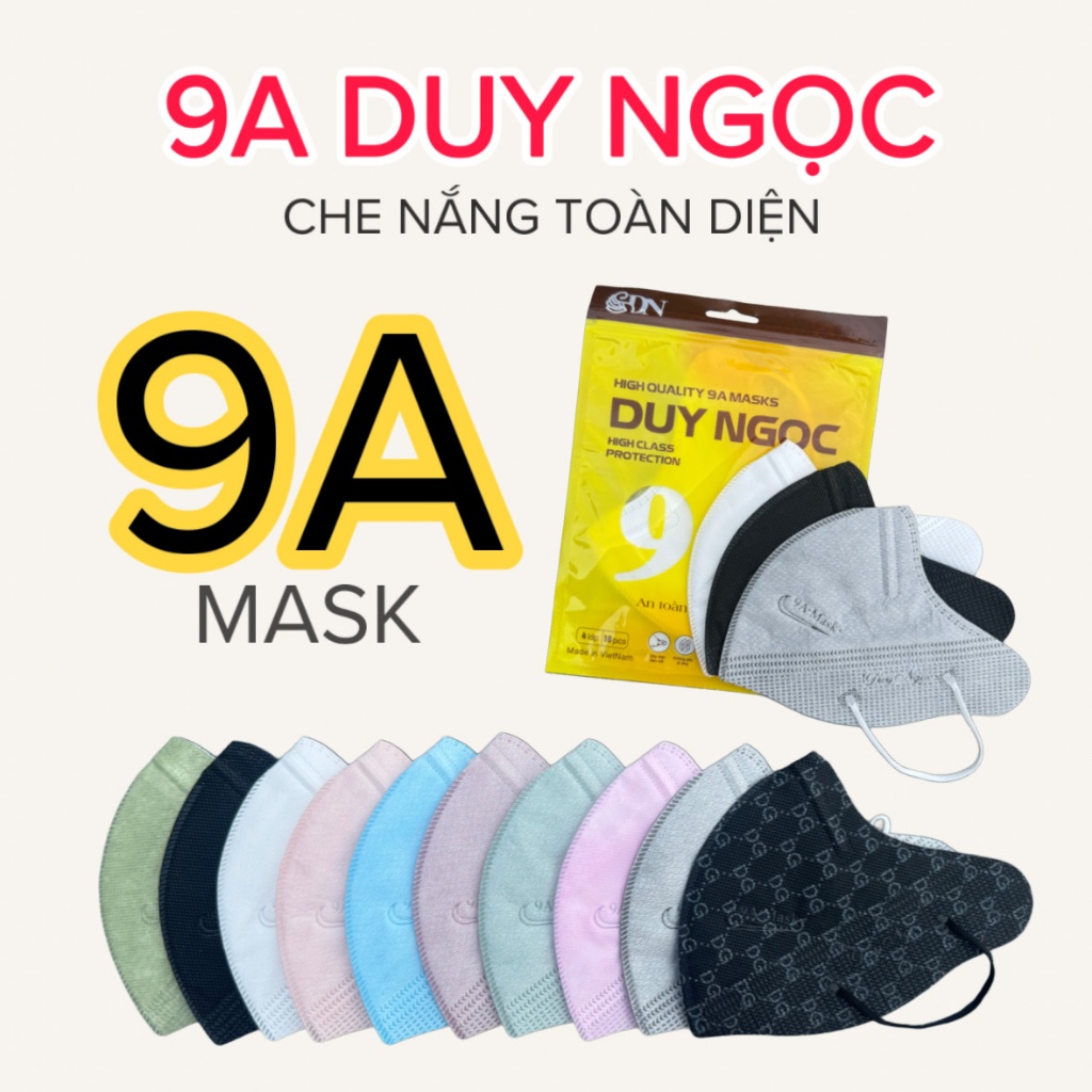 Sét 100 chiếc Khẩu Trang 9A DUY NGỌC 5 Lớp Chống Nắng toàn Diện, Ôm Trọn Khuôn Mặt, Lọc Bụi Tốt,chống uV