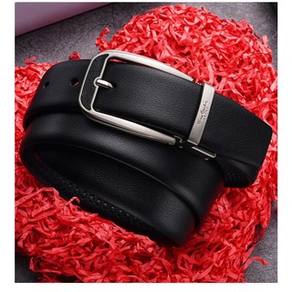 Thắt lưng nam Pierre Cardin PC064 (mặt bạc trắng, tặng cây đục lỗ)