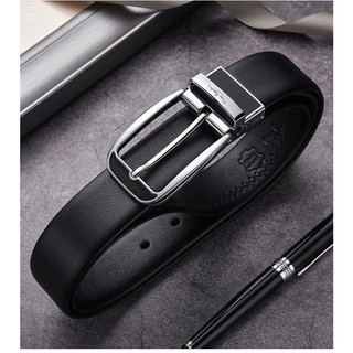 Thắt lưng nam Pierre Cardin PC064 (mặt bạc trắng, tặng cây đục lỗ)