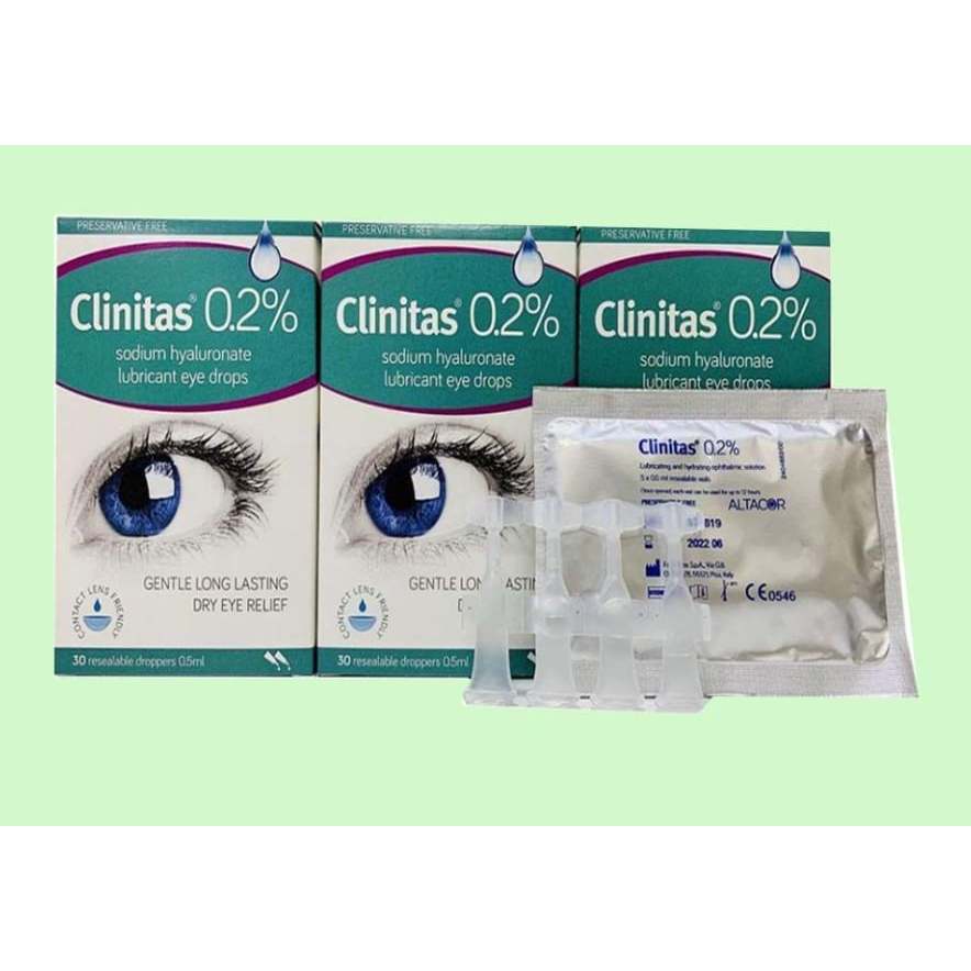 Dung dịch nhỏ Mắt Clinitas 0.2% hộp 30 tép nhập khẩu Ý