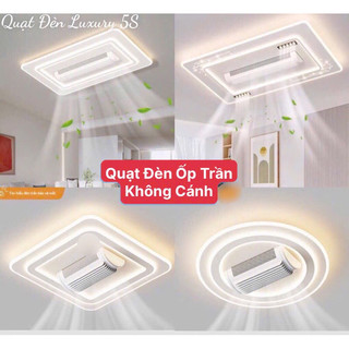   Mẫu Mới HOT 2025 Quạt Đèn Ốp Trần Có Quạt Điều Hoà Không Cánh,Xoay 180 Độ,Điều Khiển 6 Tốc Độ Gió,3 Màu Đèn Led. 
