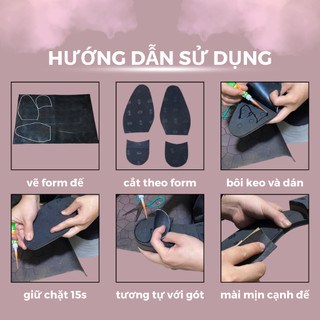 Dán đế giày chống trượt, miếng cao su chống mòn khổ 30x40cm