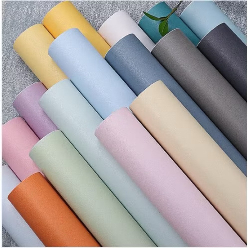 10m Giấy dán tường 1 màu trơn, hoạ tiết 3D decal có sẵn keo khổ 45cm x 10m