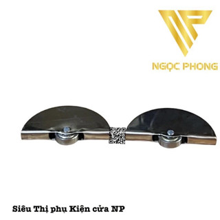 Bộ 4 bánh xe inox mặt trăng cao cấp tủ lùa kính 3/5mm