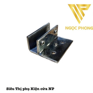 Pát F đa năng inox 304 sử dụng bắt kính kệ - làm định vị dẫn hướng cửa lùa kính 10-12mm