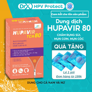 Dung Dịch Chấm Sùi Mào Gà HUPAVIR TCA 80 Hỗ Trợ Mụn Cơm, Mụn Cóc Cho Nam Nữ- Lọ 10ml