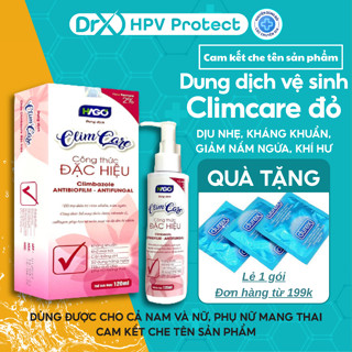  Dung dịch vệ sinh nam nữ kháng khuẩn Climcare đỏ hỗ trợ giảm viêm nấm ngứa làm sạch vùng kín - Hộp 60ml & 120ml 