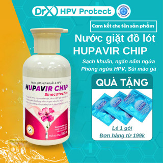 Nước Giặt Đồ Lót Quần Chip Hupavir 330ml Kháng Khuẩn, Ngăn Ngừa Viêm Nhiễm HPV, Sùi Mào Gà, Không Hại Da Tay- Quà Tặng
