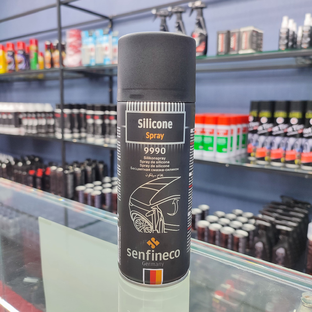 Chai xịt dưỡng ron cao su cửa ô tô Senfineco 9990 Silicon Spray 450ml