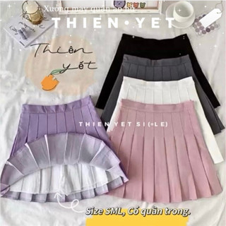 [RẺ VÔ ĐỊCH] Chân váy ngắn xếp ly nữ TENNIS SKIRT  cạp lưng cao (có quần bảo hộ), dáng xoè ngắn thể thao - Thiên Yết