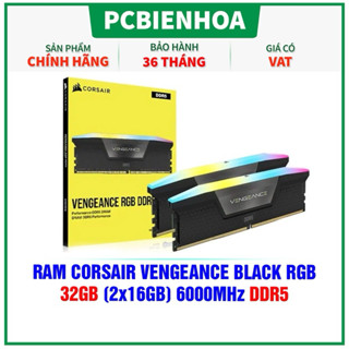 Ram Máy tính Corsair Vengeance RGB 32GB | 2 x 16GB, DDR5, 6000MHz (CMH32GX5M2E6000C36)-36T