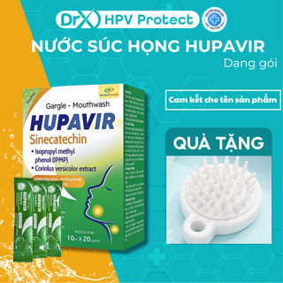  Nước Súc Miệng Họng HUPAVIR Hỗ Trợ Sùi Hạt Lympo Hỗ Trợ Ngăn Ngừa Nhiễm HPV Ở Miệng- Dạng gói hộp 20 gói 