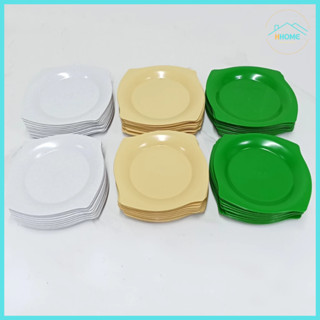 [Kho Sỉ] Combo 10 đĩa phíp vuông nhiều màu nhựa phíp melamine - Hùng home