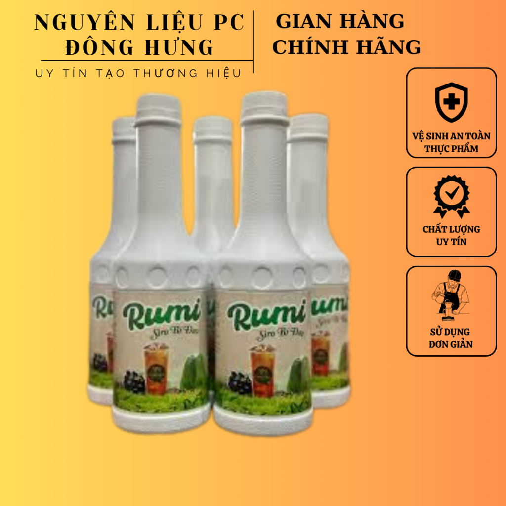 Siro bí đao Rumi 1.3 lít pha trà bí đao hạt chia,cốt bí đao