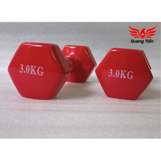 Tạ tay cao su cao cấp 3 kg Đỏ (giá 1 chiếc)