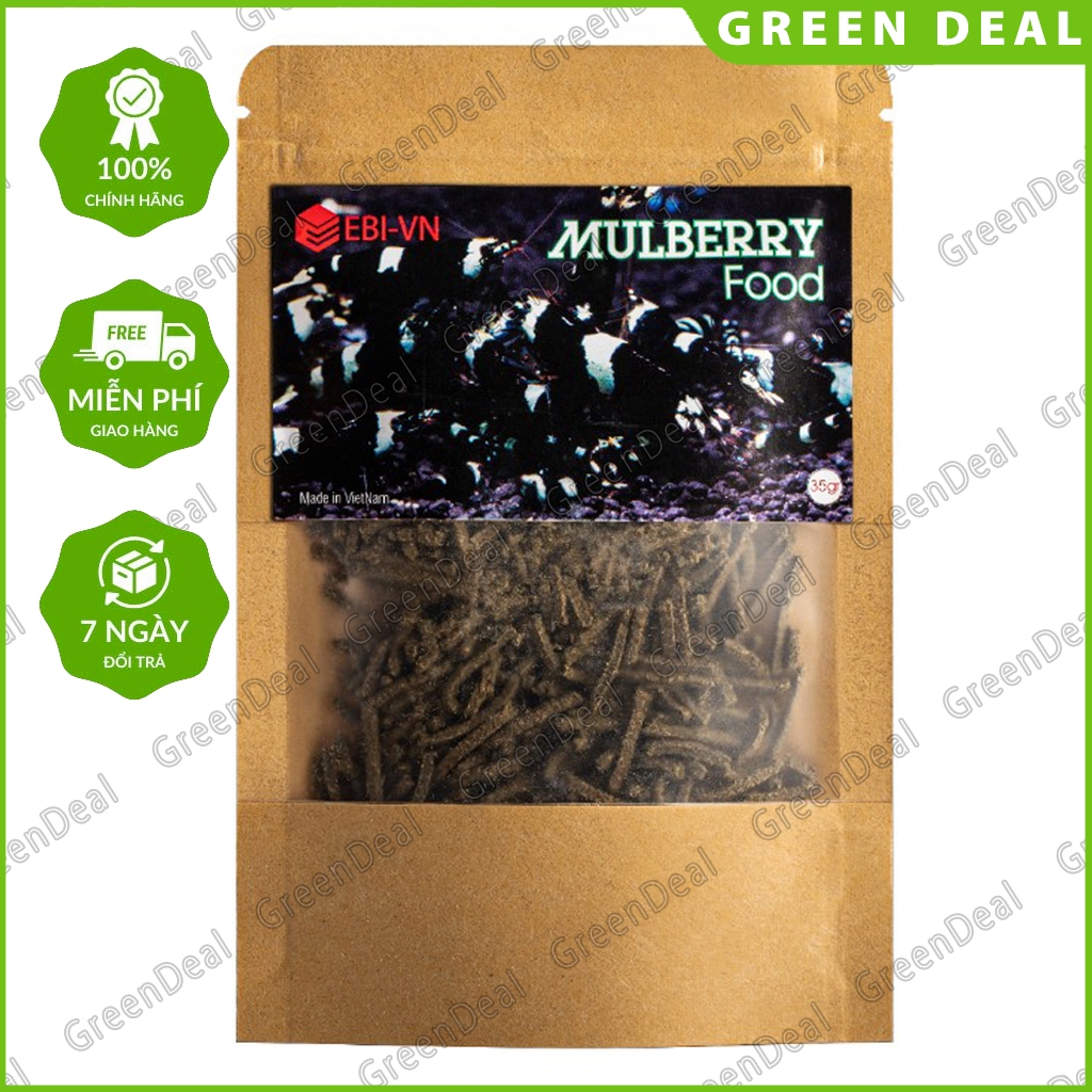 EBI VN - Mulberry Food (Túi 35 gram) | Thức ăn lá Dâu Tằm cho tép cảnh và cá Pleco