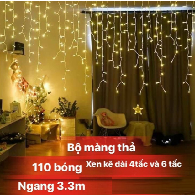 Đèn thả màn xen kẽ LE11 3.3m ngang, 17 sợi thả