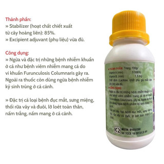 THUỐC TRỊ NẤM, ĐỤC MẮT, THỐI VÂY CHO CÁ CẢNH- BACVISORB