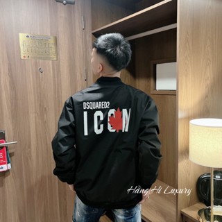 Áo Khoác Bomber Dsquared2 ICON Phối Lá Phong Đỏ Hàng Chính Hãng 2 Lớp Gió Chống Nhăn Chống Xù Siêu Sịn Sò