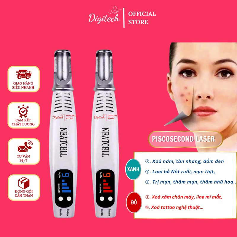 Máy laser NEATCELL mini hỗ trợ xoá xăm, nám tàn nhang, nốt ruồi, đốm đen &làm đều màu da | Dễ sử dụng, an toàn, hiệu quả