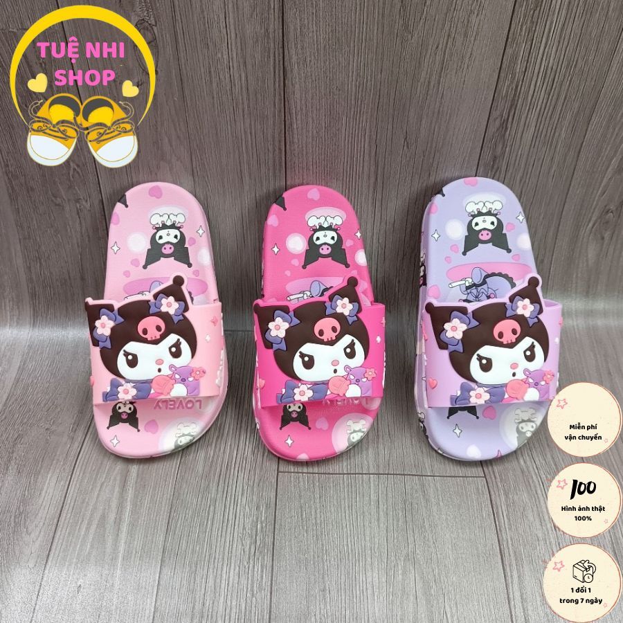 Dép lê cho bé gái, dép lê kuromi dép thời trang cho bé