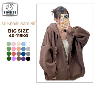 Áo Khoác Màu Nâu Bigsize 40-120Kg Nam Nữ Khoá Kéo Nón To Trùm Đầu Chống Nắng Chất Nỉ Dày Dặn Thu Đông Giữ Ấm