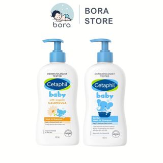  Sữa tắm gội Cetaphil Baby Wash & Shampoo 2in1-400ml giúp giữ ẩm dịu nhẹ cho bé sơ sinh 