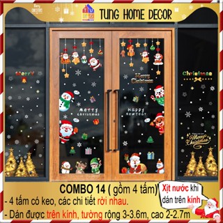 Set Combo decal noel giáng sinh 2025 dán cửa kính, dán tường