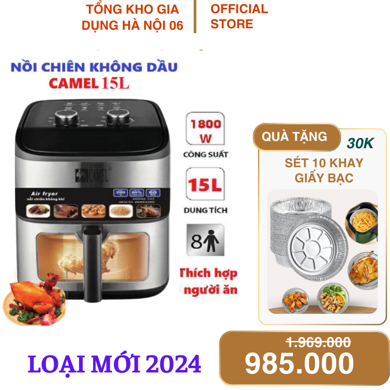 Nồi chiên không dầu CAMEL 12L /13L/15L chính hãng ( BẢO HÀNH 12 THÁNG)- TongkhogiadungHN09