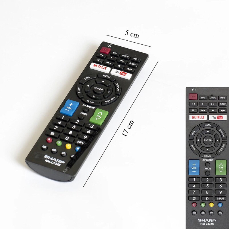 Remote Tivi Sharp RM-L1346 hộp + Pin