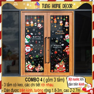 Decal noel 2025 dán cửa kính THCB.02 Phụ kiện trang trí giáng sinh COMBO NOEL 4