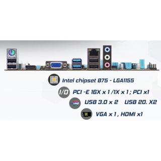 FE chặn main VSP B75-PLUS-G (Mainboard IO Shield: 821)