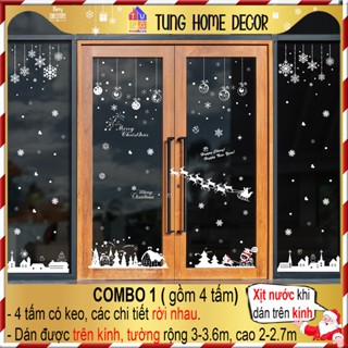Decal noel 2025 dán cửa kính THCB.01 Phụ kiện trang trí giáng sinh COMBO NOEL 1