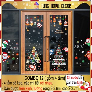 Decal noel 2025 dán cửa kính THCB.04 Phụ kiện trang trí giáng sinh COMBO NOEL 12