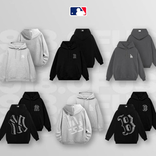 Áo hoodie MLB nỉ bông cao cấp dày dặn 2 lớp mũ zip basic form rộng nam nữ unisex