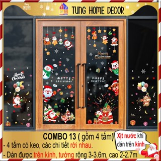 Decal noel 2025 dán cửa kính THCB.02 Phụ kiện trang trí giáng sinh COMBO NOEL 13