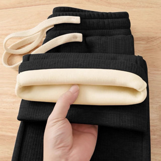 Quần nhung tăm dáng xuông Le Sofia lót lông siêu ấm, quần nỉ nữ dáng dài mùa đông giữ nhiệt