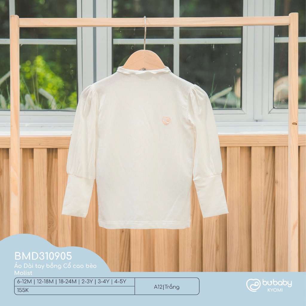 Bu baby - Áo dài tay bồng cổ cao bèo Molist BMD310905