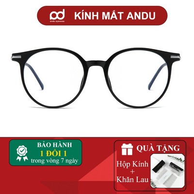 Gọng kính cận thời trang nam nữ ANDU dáng tròn chống tia UV chất liệu nhựa cao cấp - 2158