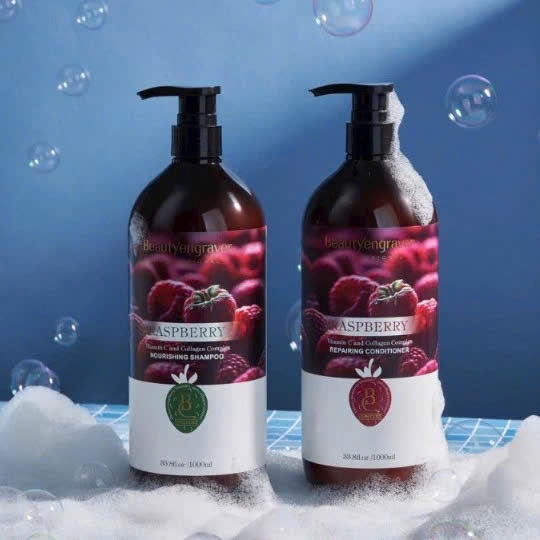 Dầu Gội Dưỡng Sinh Phúc Bồn Tử Raspberry Beautyengrsver 1000ml Giảm Rụng, Giảm Khô Xơ Hư Tổn