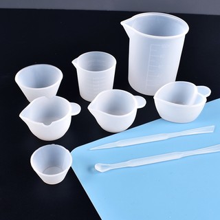 Bộ Dụng Cụ Cốc Silicon, Thanh Khuấy, Tấm Lót Resin