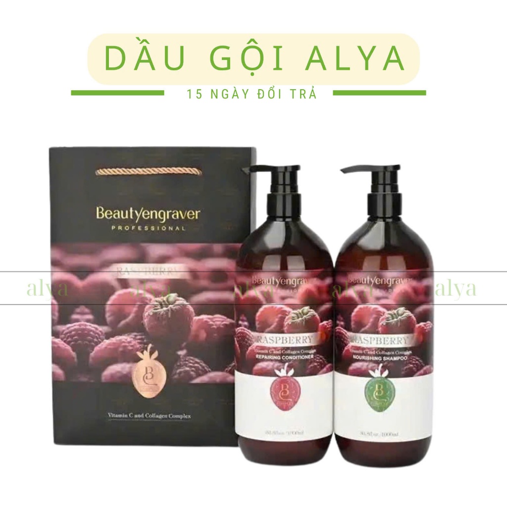 Dầu Gội Dưỡng Sinh Phúc Bồn Tử Raspberry Beautyengrsver 1000ml Giảm Rụng, Giảm Khô Xơ Hư Tổn