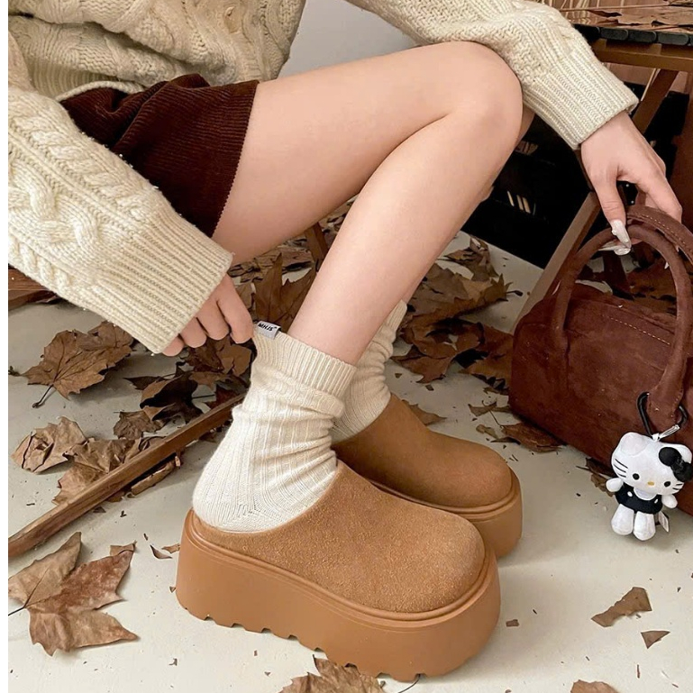 [CHÂN TO TĂNG SIZE] Dép sục 7cm hàng siêu cấp đế cao LÓT LÔNG CỪU QCCC cao cấp full box | BigBuy360 - bigbuy360.vn